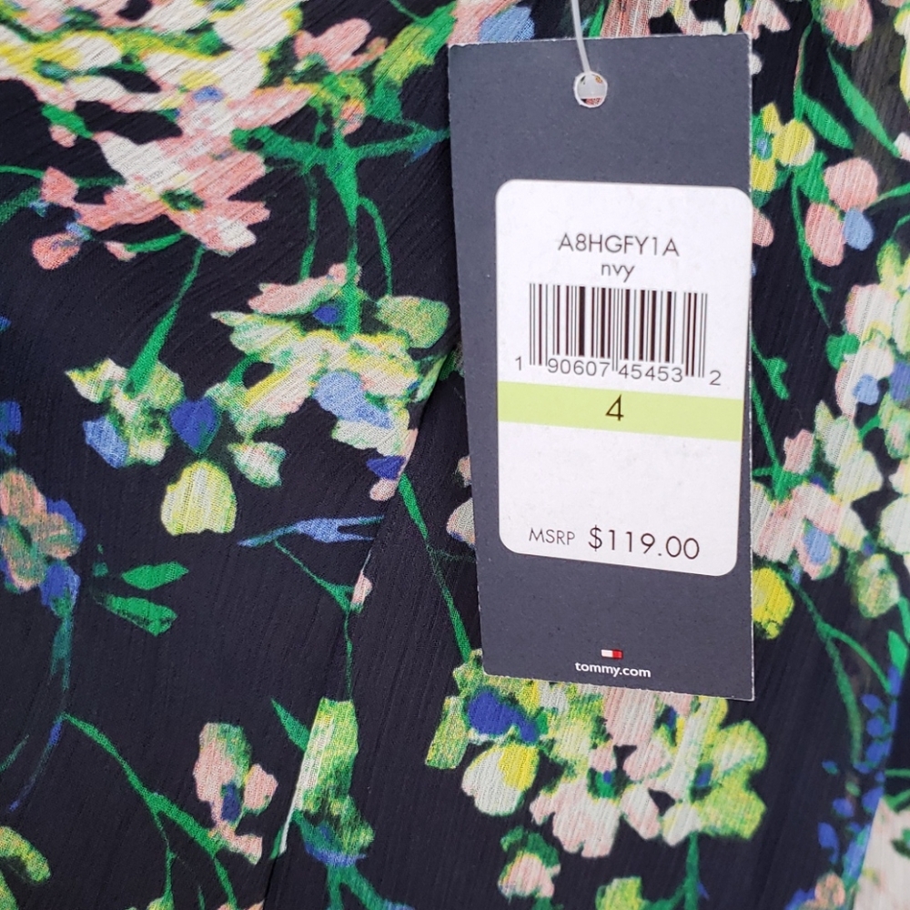 NWT Tommy Hilfiger Madeline Floral Chiffon - Picture 7 of 7